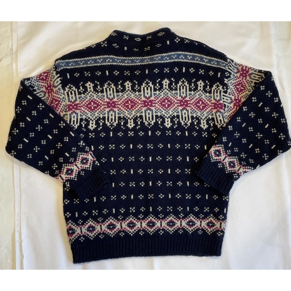 Vintage Women's LL Bean Fair Isle Wool Sweater S Ski Lodge Gorpcore Made In USA - Picture 6 of 14